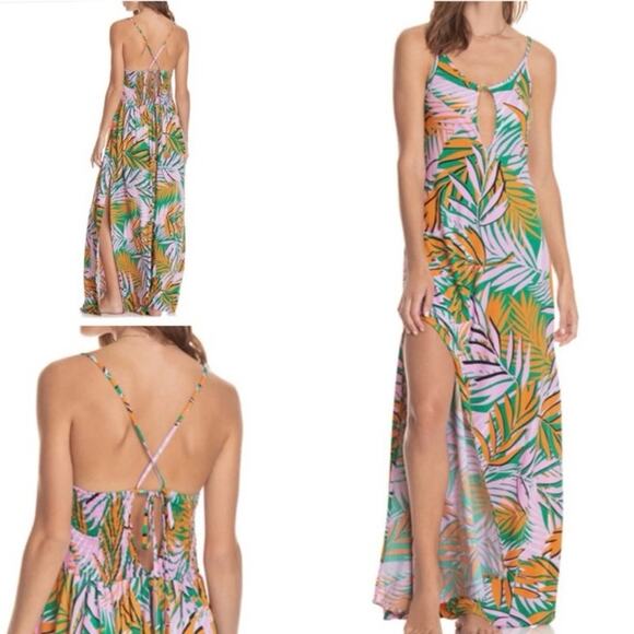 Maaji Dresses & Skirts - MAAJI Yellowstone Magnific Tropical Resort Vibes Cover-up Maxi Dress Size M